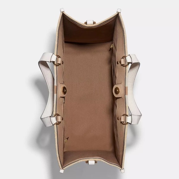 NWT💃Coach Dempsey Tote 40 In Signature Jacquard With Stripe And Coach Patch - Picture 3 of 12